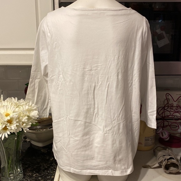 - j womens Jones New York casual stretch 3/4 sleeve plus size top 2x - Picture 2 of 3